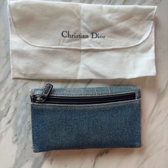 Vintage Christian Dior Denim Saddle Wallet - Picture 4 of 5